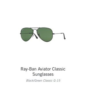 Ray-Ban RB3025 Black and Green Aviator Sunglasses